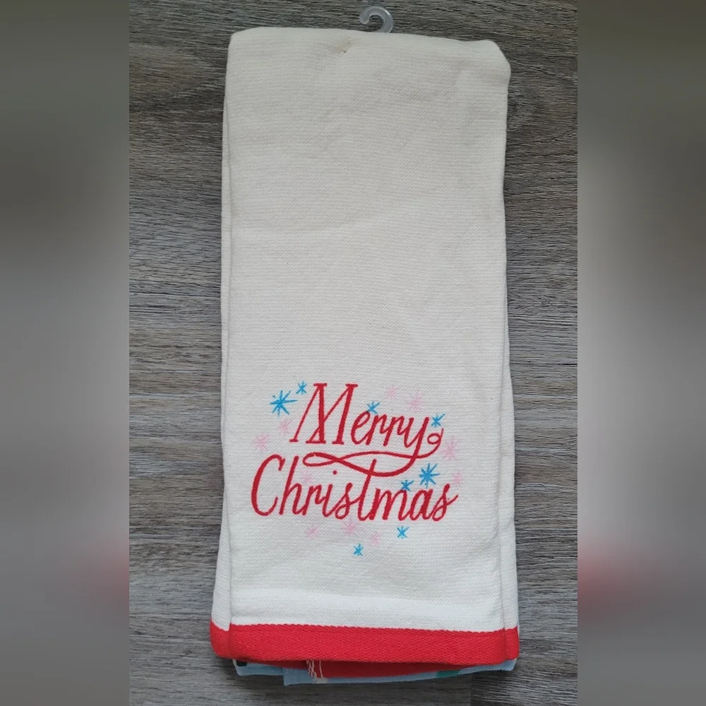 Wondershop Festive Tree & Merry Christmas Kitchen Towels 2 PK,New With Tags
